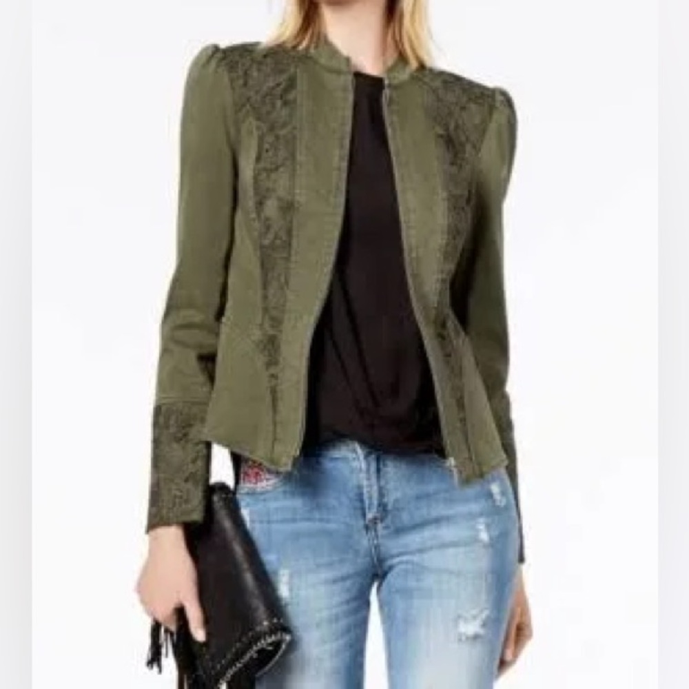 INC INTERNATIONAL CONCEPTS Femme Force Army Green Jacket Size M